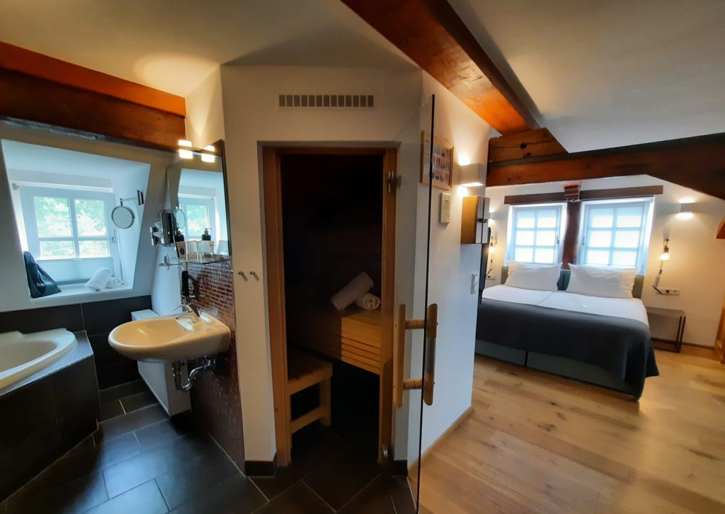 Room with sauna