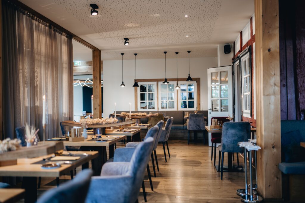 Blick in das Restaurant "Lu's Bunter Genuss" in Jordans Untermühle